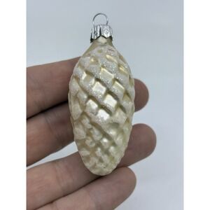 Vintage Silver Glass Pinecone Christmas Ornament With Silver Gold Tones
